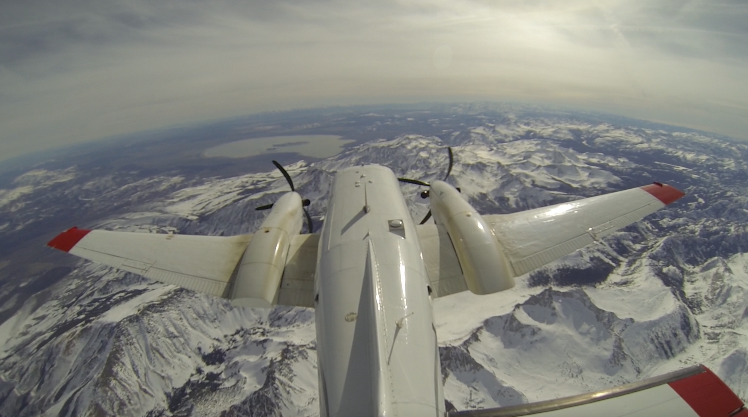 Airplane view from tail